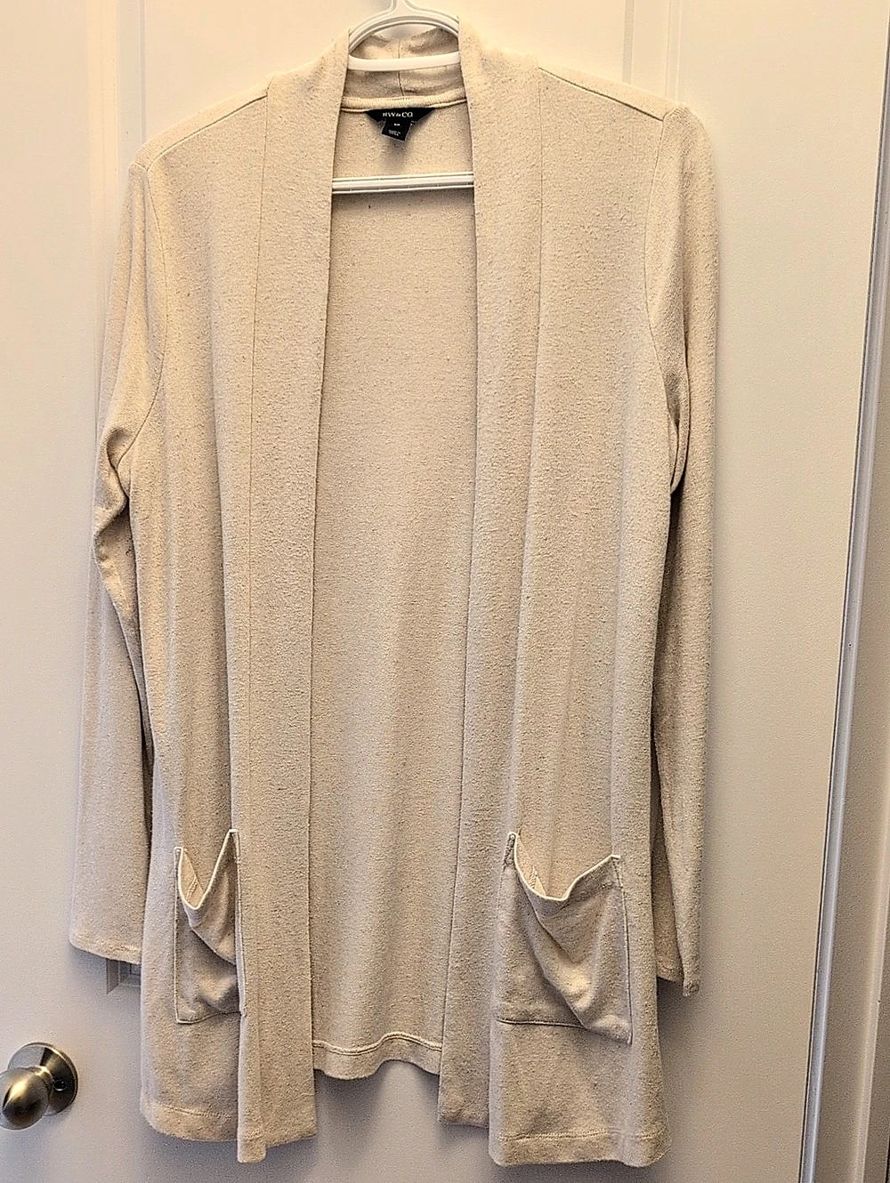 RW&CO. Beige Open Front Cardigan